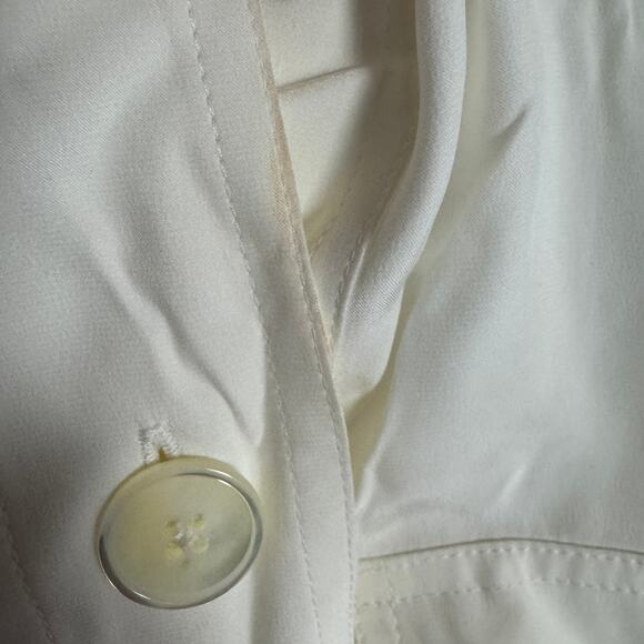 Madewell Silk Utility-Pocket Button-Up Shirt WMNS S Cream Oversized Long Sleeve - Picture 6 of 10